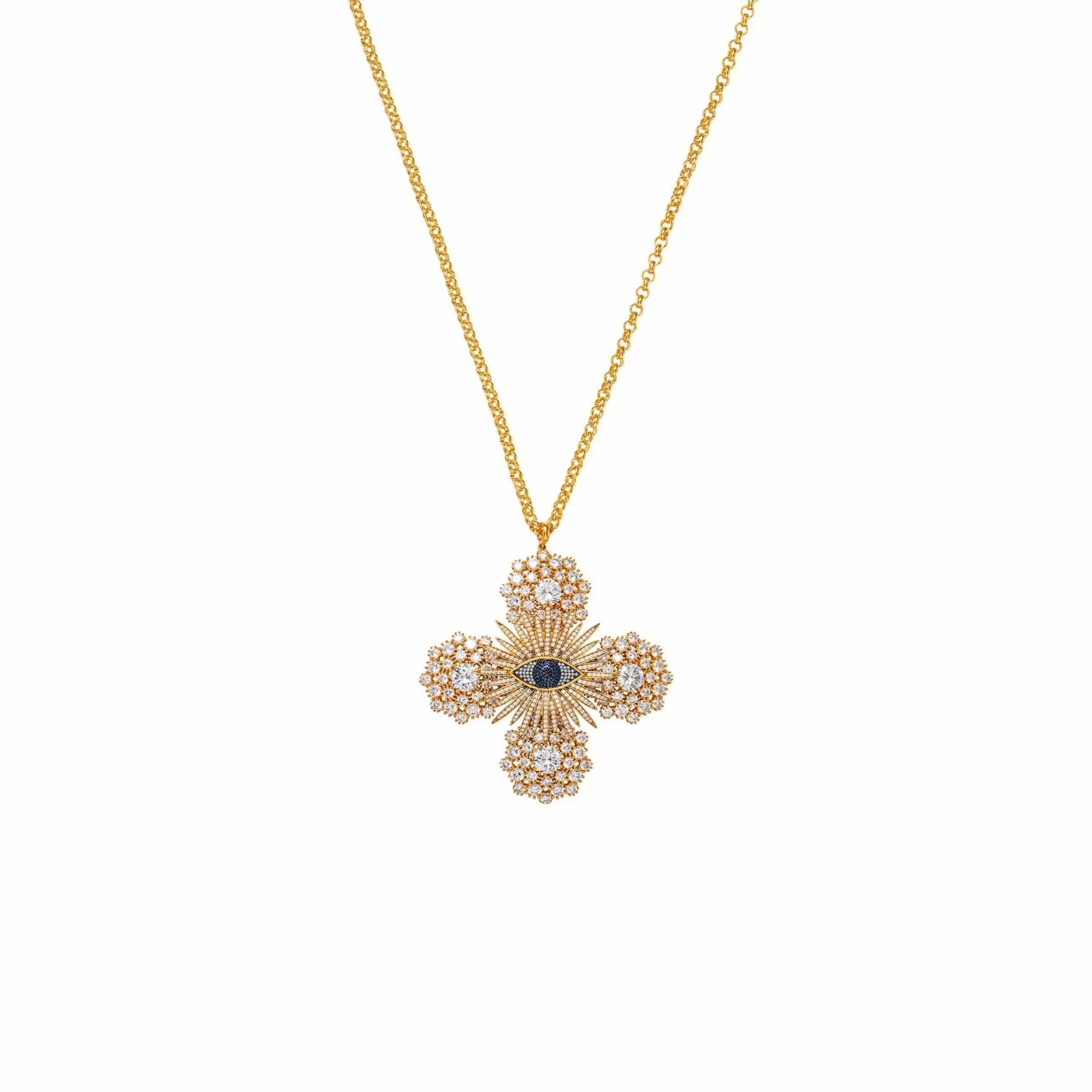 Store Eye Of The Sun Cross Necklace Necklaces